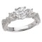 3-Stone Semi-Mount Diamond Ring