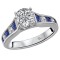Sapphire and Diamond Semi-Mount Ring