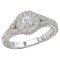 Halo Semi-Mount Diamond Ring