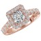 Halo Semi-Mount Diamond Ring