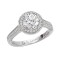 Round Halo Semi-Mount Diamond Ring