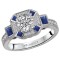 Sapphire and Diamond Semi-Mount Ring