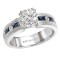 Sapphire and Diamond Semi-Mount Ring