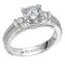 3-Stone Semi-Mount Diamond Ring