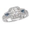 Sapphire and Diamond Semi-Mount Ring