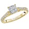 Peg Head Semi-Mount Diamond Ring