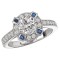 Sapphire and Diamond Semi-Mount Ring