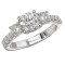 3-Stone Semi-Mount Diamond Ring
