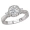 Round Halo Semi-Mount Diamond Ring