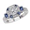 Sapphire and Diamond Semi-Mount Ring