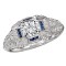 Sapphire and Diamond Semi-Mount Ring