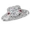 Ruby and Diamond Semi-Mount Ring