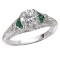 Tsavorite and Diamond Semi-Mount Ring