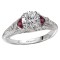 Ruby and Diamond Semi-Mount Ring
