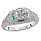 Tsavorite and Diamond Semi-Mount Ring