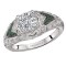 Tsavorite and Diamond Semi-Mount Ring