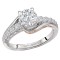 Two Tone Semi-Mount Diamond Ring