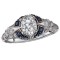 Sapphire and Diamond Semi-Mount Ring