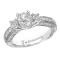 3 Stone Semi-Mount Diamond Ring