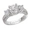 3-Stone Semi-Mount Diamond Ring