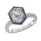 Halo Semi Mount Diamond and Gemstone Ring