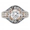 Round Cut Halo Diamond Vintage Engagement Ring