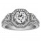 Round Cut Halo Diamond Vintage Engagement Ring