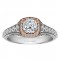 Cushion Cut Halo Diamond Vintage Engagement Ring