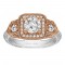 Round Cut Halo Diamond Vintage Engagement Ring
