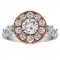 Round Cut Halo Diamond Vintage Engagement Ring