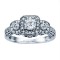 Rm1113r-14k White Gold Round Cut Diamond Vintage Style Engagement Ring