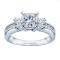 Rm1193 -14k White Gold Classic Engagement Ring