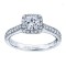 Rm1271-14k White Gold Princess Cut Halo Diamond Engagement Ring
