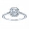 Rm1309-14k White Gold Cushion Cut Halo Diamond Engagement Ring