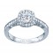 Rm1319r -14k White Gold Round Cut Halo Diamond Vintage Engagement Ring