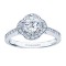 Rm1347-14k White Gold Round Cut Halo Diamond Engagement Ring