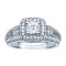 Rm1377-14k White Gold Vintage Engagement Ring