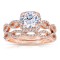 Rm1390r_set -14k Rose Gold Round Cut Halo Diamond Infinity Engagement Ring