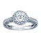 Rm1403 -14k White Gold Round Cut Double Halo Diamond Vintage Engagement Ring
