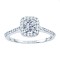 Rm1301p-14k White Gold Princess Cut Halo Diamond Engagement Ring
