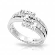 Fontaine Collection In Sterling Silver Cz.White Ring