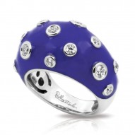 Glitter Collection In Sterling Silver En_Irisblue/Cz_White Ring