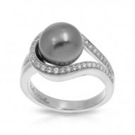 Claire Collection In Sterling Silver Grey/Pearl/Wht/Cz Ring