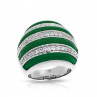 Intermezzo Collection In Sterling Silver Emerald/Ru/White /Cz Ring