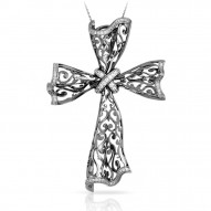 Antoinette Collection In Sterling Silver Cz.White Pendant