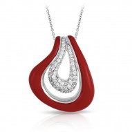 Vapeur Collection In Sterling Silver Reden/Cz.White Pendant