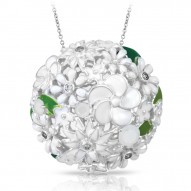 Jardin Collection In Sterling Silver White/En/ White/Cz Pendant