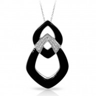 Amazon Collection In Sterling Silver Blk/En/White /Cz Pendant