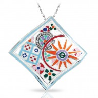 Pashmina Collection In Sterling Silver Ena.Mult/Cz.White Pendant