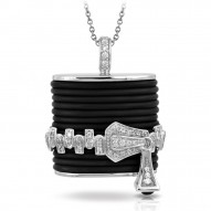Roxie Collection In Sterling Silver Blk/Ru/White /Cz Pendant